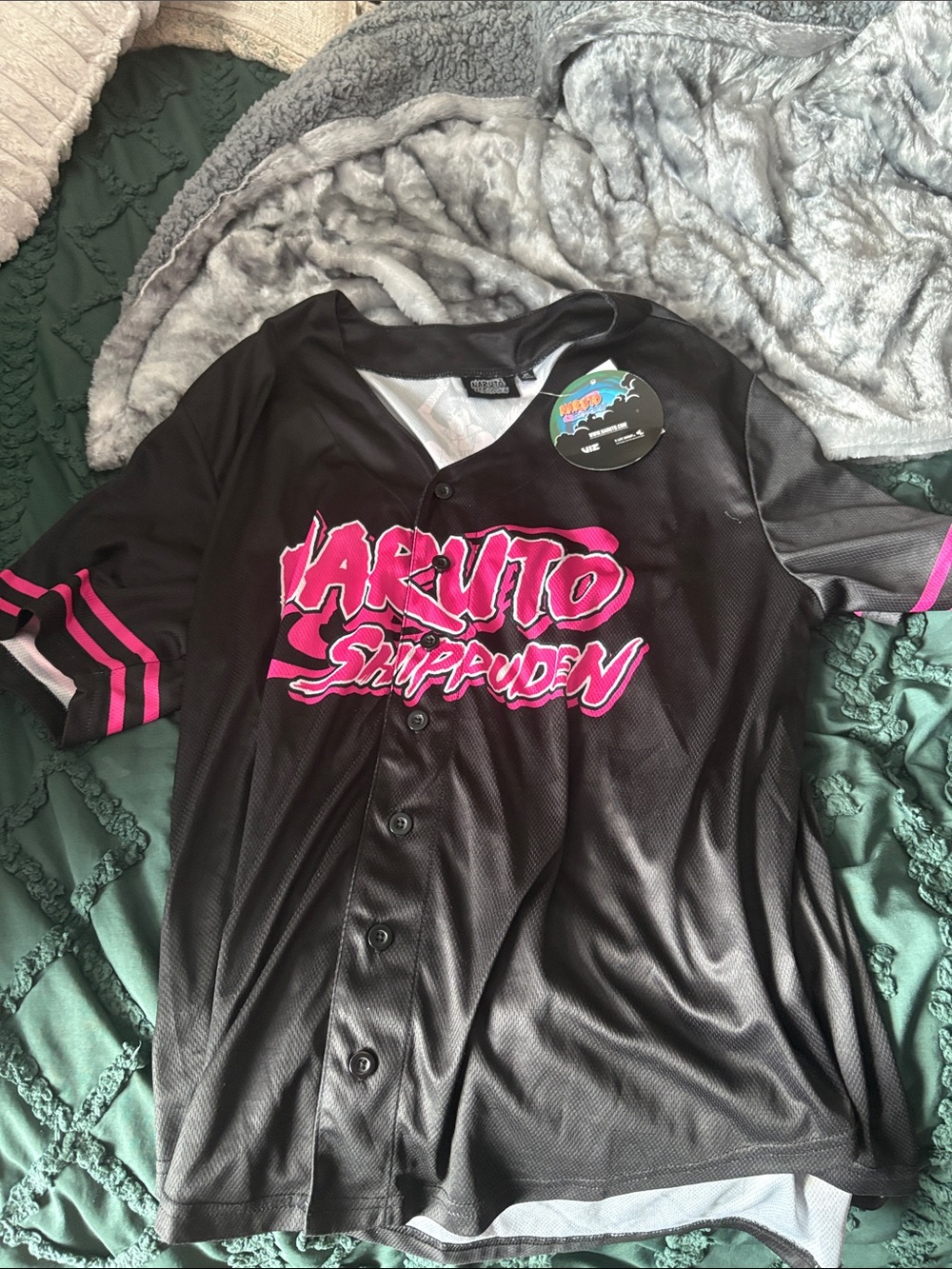 Naruto Shippuden Black & Hot Pink Baseball Jersey